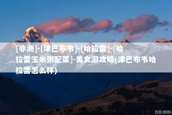 [非洲]-[津巴布韦]-[哈拉雷]-[哈拉雷玉米粥配菜]-美食游攻略(津巴布韦哈拉雷怎么样)