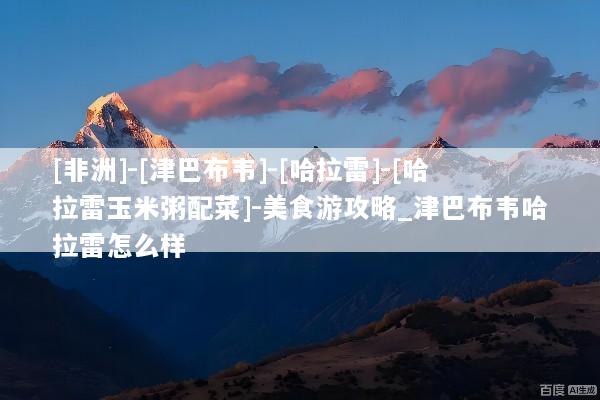 [非洲]-[津巴布韦]-[哈拉雷]-[哈拉雷玉米粥配菜]-美食游攻略_津巴布韦哈拉雷怎么样